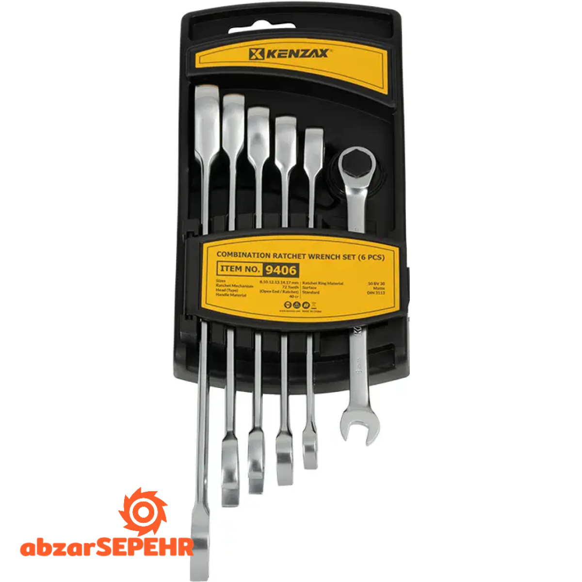 آچار یک سر جغجغه‌ای ۶ عددی کنزاکس 9406 - تصویر 3