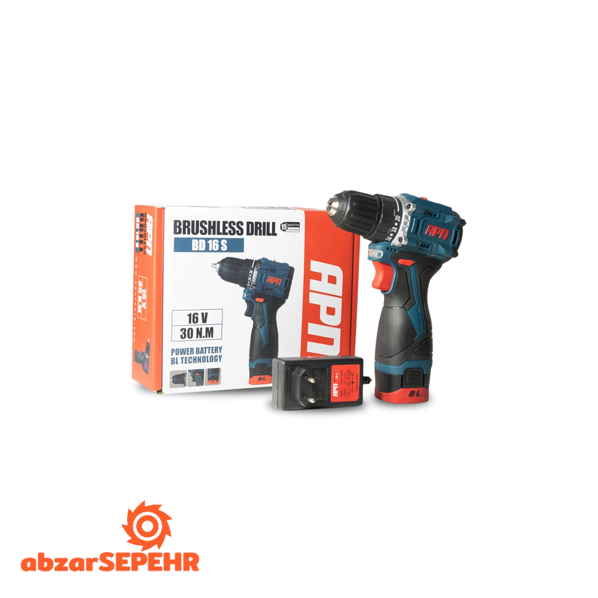 دریل شارژی براشلس 16 ولت apn مدل BD16S - تصویر 5